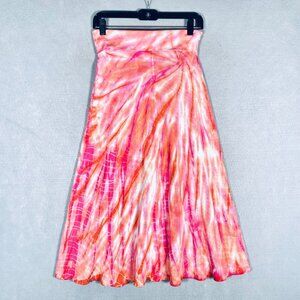 Vintage y2k Skirt Womens XS Pink Tie Dye Maxi Costal Cowgirl Festival HIppie